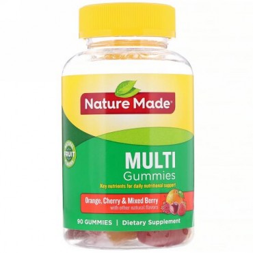 Nature Made, マルチグミ、オレンジ・チェリー・ミックスベリー風味、90粒
