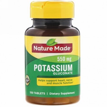 Nature Made, グルコン酸カリウム, 550 mg, 100 錠