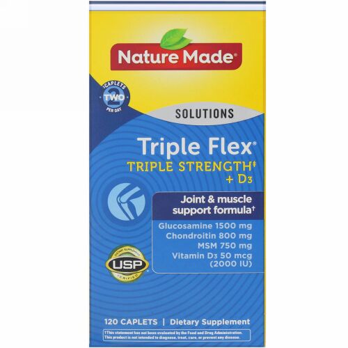Nature Made, トリプルフレックス、トリプルストレングス+ D3、120粒
