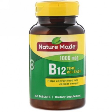 Nature Made, ビタミンB12、タイムリリース、1,000mcg、160錠