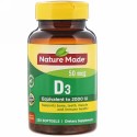 Nature Made, ビタミンD3、50 mcg、ソフトジェル250錠