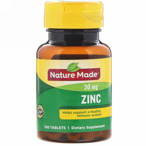 Nature Made, 亜鉛、30 mg、100粒