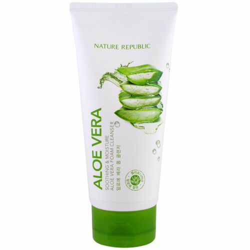 Nature Republic, アロエベラ、スージング＆モイスチャーアロエベラフォームクレンザー、5.07 fl oz (150 ml) (Discontinued Item)