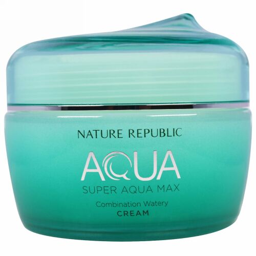 Nature Republic, アクア、 スーパーアクア マックス、 コンビネーション ウォータリークリーム、 2.70 fl oz (80 ml) (Discontinued Item)