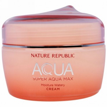 Nature Republic, アクア、スーパー・アクアマックス、モイスチャー・ウォータリークリーム、2.70 液体オンス（80 ml） (Discontinued Item)