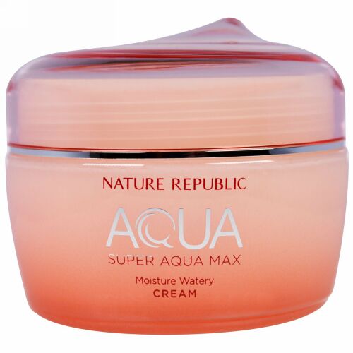 Nature Republic, アクア、スーパー・アクアマックス、モイスチャー・ウォータリークリーム、2.70 液体オンス（80 ml） (Discontinued Item)