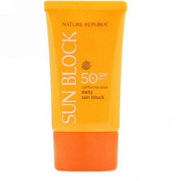 Nature Republic, Daily Sun Block, California Aloe, SPF 50+ PA++++, 1.92 fl oz (57 ml)