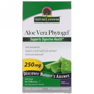 Nature's Answer, アロエベラ植物ゼリー, 250 mg, 90粒（ベジタリアンカプセル）