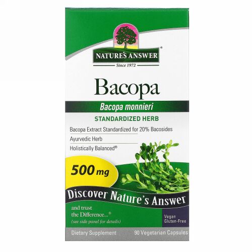 Nature's Answer, バコパ、500mg、植物性カプセル90粒