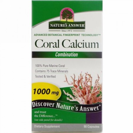 Nature's Answer, コーラルカルシウム、 コンビネーション、 1000 mg、 90カプセル