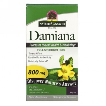 Nature's Answer, Damiana Leaf, 800 mg, 90 Vegetarian Capsule
