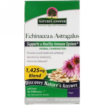 Nature's Answer, エキナセア&レンゲ、1,425mg、植物性カプセル90粒