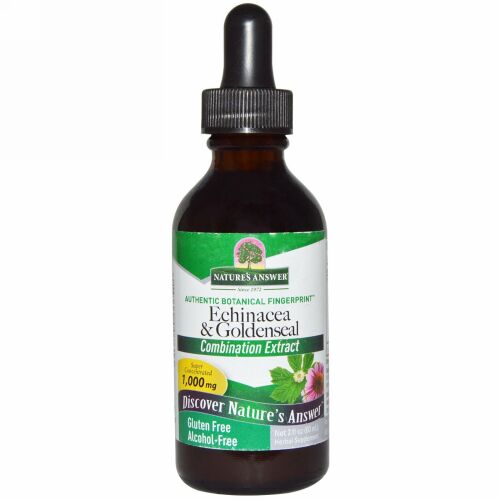 Nature's Answer, エキナセア & ヒドラスチス、アルコールフリー、 1,000 mg、 2液量オンス (60 ml)