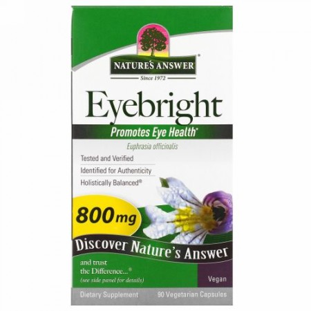 Nature's Answer, Eyebright、800 mg、野菜カプセル90錠