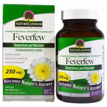Nature's Answer, フィーバーフュー、 標準化ハーブ、 250 mg、 90植物性カプセル (Discontinued Item)