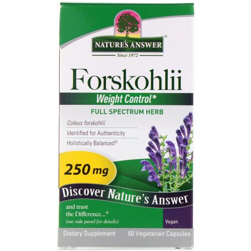 Nature's Answer, フォルスコリ　250mg、ベジタリアンカプセル60個