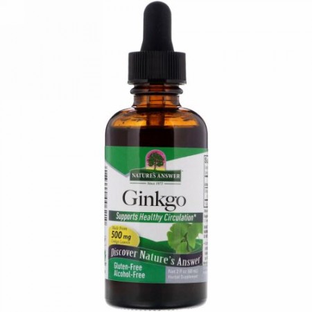 Nature's Answer, イチョウ、アルコールフリー、500mg、60ml（2fl oz）