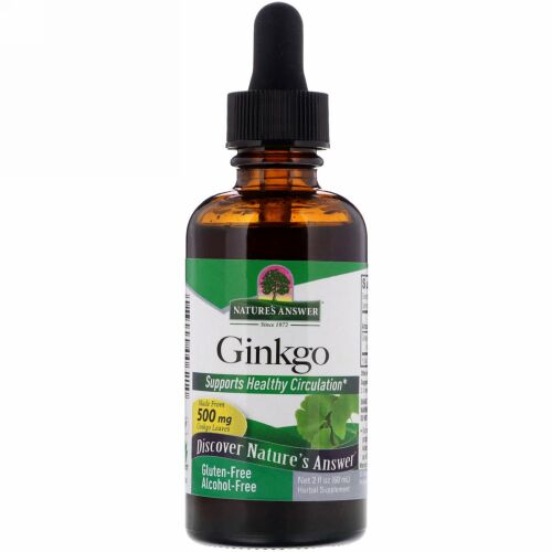 Nature's Answer, イチョウ、アルコールフリー、500mg、60ml（2fl oz）