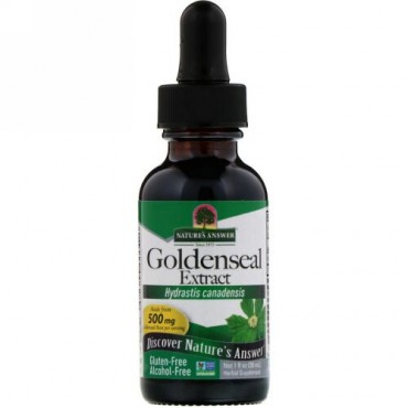 Nature's Answer, ゴールデンシール, アルコールフリー, 500 mg, 1液量オンス (30 ml)