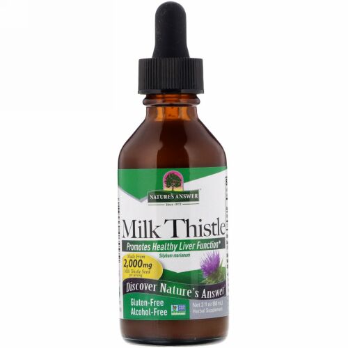 Nature's Answer, マリアアザミ（ミルクシスル）、アルコールフリー、2,000 mg、2 液量オンス (60 ml)
