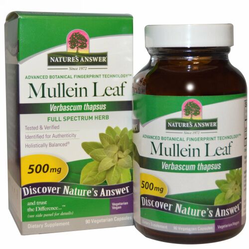 Nature's Answer, Mullein Leaf, 500 mg, 90 Vegetarian Capsules