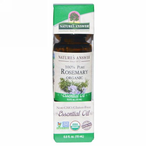 Nature's Answer, オーガニック エッセンシャルオイル、100% ピュア ローズマリー、0.5 fl oz (15 ml)