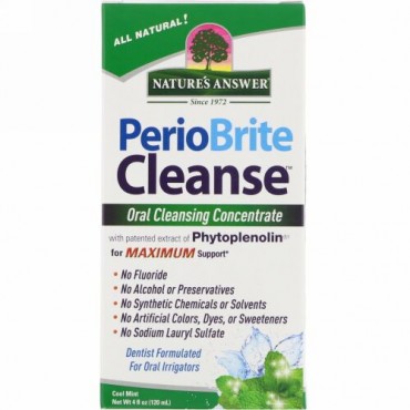 Nature's Answer, ぺリオブライト（PerioBrite）クレンズ、口腔洗浄濃縮液、クールミント 120 ml(4 fl oz)