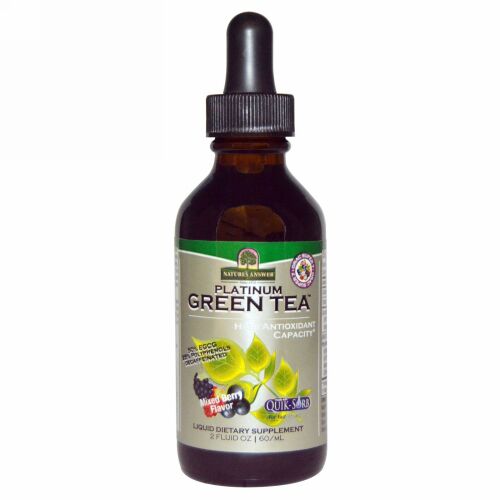 Nature's Answer, プラチナ・グリーンティー、高抗酸化物質、ミックスベリー味、2 fl oz (60 ml) (Discontinued Item)