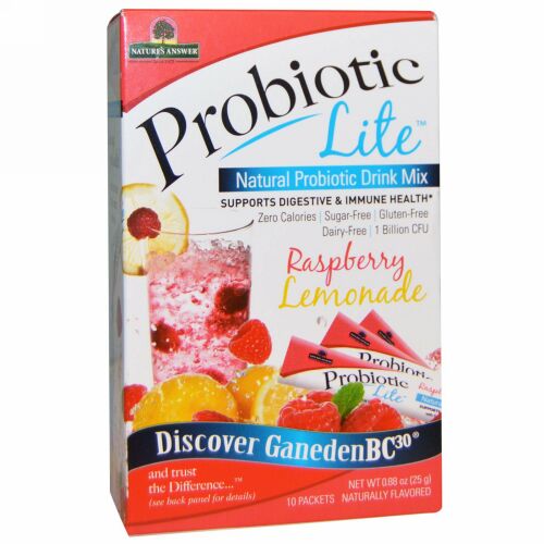 Nature's Answer, プロバイオティクスライト・ラズベリーレモネード味・10パック25グラム (Discontinued Item)