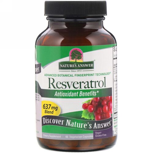Nature's Answer, レスベラトロール、637mg、植物性カプセル60粒