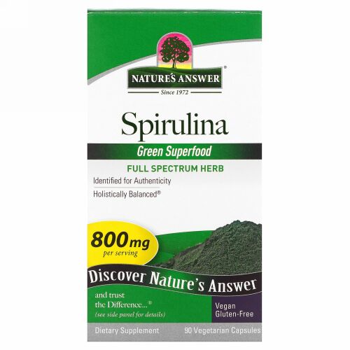 Nature's Answer, スピルリナ、シングルハーブ、90ベジカプセル