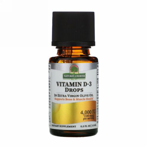 Nature's Answer, Vitamin D-3 Drops, 4,000 IU, 0.5 fl oz (15 ml)