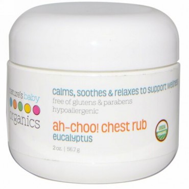 Nature's Baby Organics, ハクション！胸部用軟膏、ユーカリ、56.7 g（2 oz）