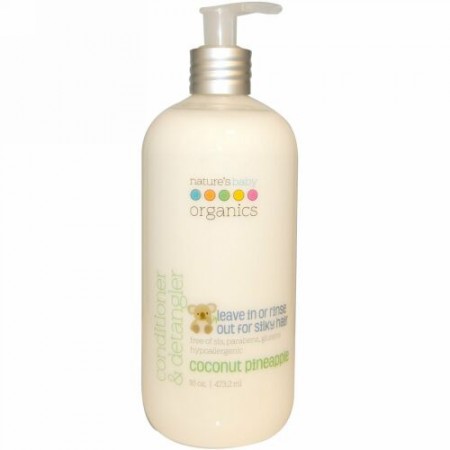 Nature's Baby Organics, コンディショナー& ディタングラー、 ココナツパイナップル、 16オンス (473.2 ml)