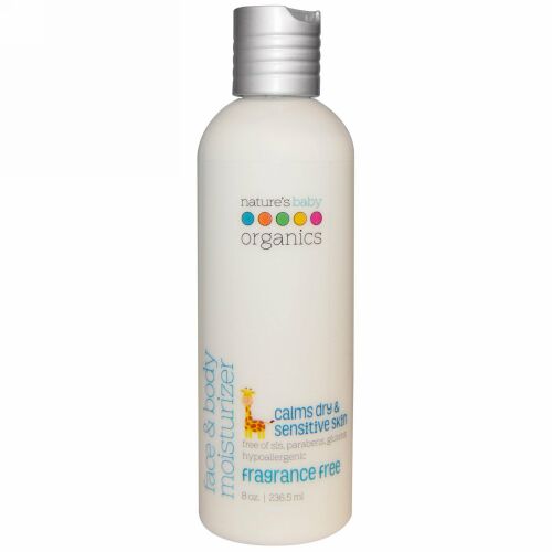 Nature's Baby Organics, ネイチャーズベビーオーガニクス, フェイス＆ボディモイスチャライザー、無香料、 8液量オンス(250 ml)