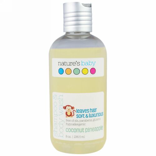 Nature's Baby Organics, シャンプー＆ボディウォッシュ、ココナッツ・パイナップル、8オンス（236.5 ml） (Discontinued Item)