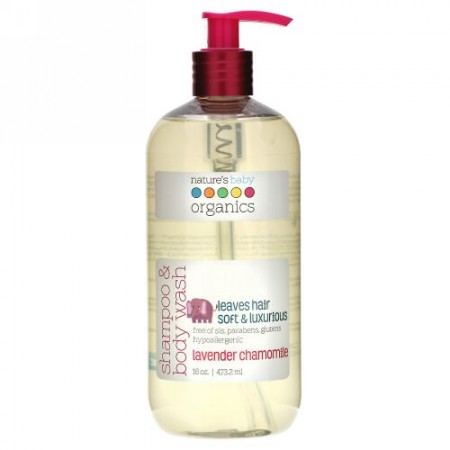 Nature's Baby Organics, シャンプー & ボディウォッシュ, ラベンダー・カモミール, 16 オンス (473.2 ml)