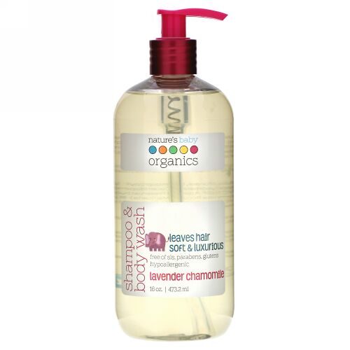 Nature's Baby Organics, シャンプー & ボディウォッシュ, ラベンダー・カモミール, 16 オンス (473.2 ml)