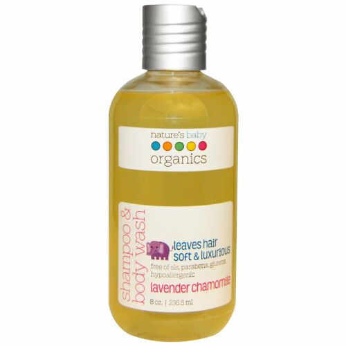 Nature's Baby Organics, シャンプー&ボディウォッシュ、ラベンダー・カモミール、8 fl oz (236.5 ml)