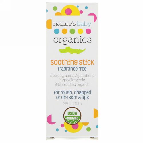 Nature's Baby Organics, スージングスティック（Soothing Stick）, 無香料, 0.63オンス（17.9 g） (Discontinued Item)