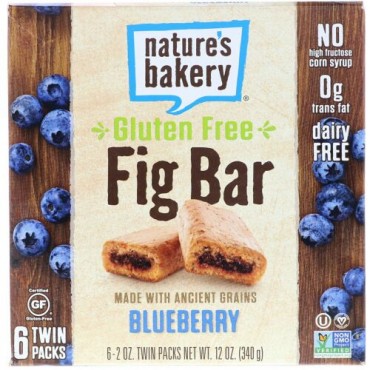 Nature's Bakery, グルテンフリーのイチジクバー、ブルーベリー、ツインパック6個、各2 oz (Discontinued Item)