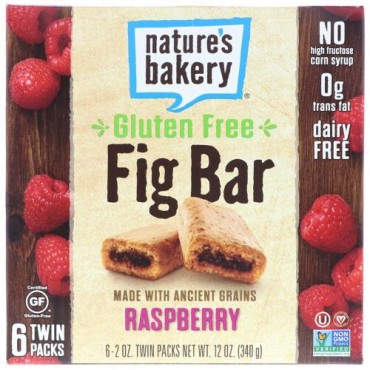 Nature's Bakery, グルテンフリーのイチジクバー、ラズベリー、ツインパック6個、各2 oz (Discontinued Item)