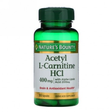 Nature's Bounty, アセチル L-カルニチン HCI、 400 mg、30 錠