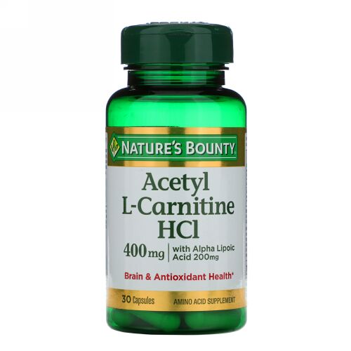 Nature's Bounty, アセチル L-カルニチン HCI、 400 mg、30 錠