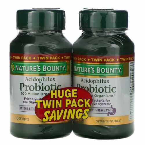 Nature's Bounty, アシドフィルス・プロバイオティクス、ツインパック、各100錠