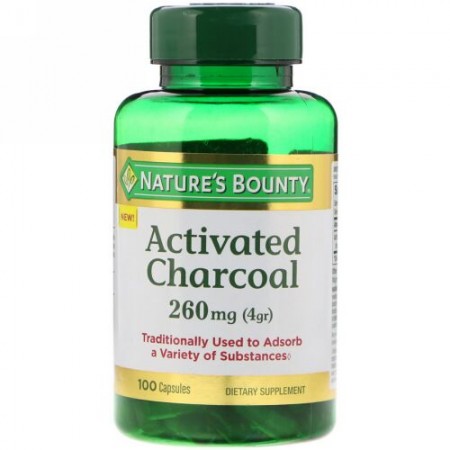 Nature's Bounty, 活性炭、260mg、カプセル100錠 (Discontinued Item)