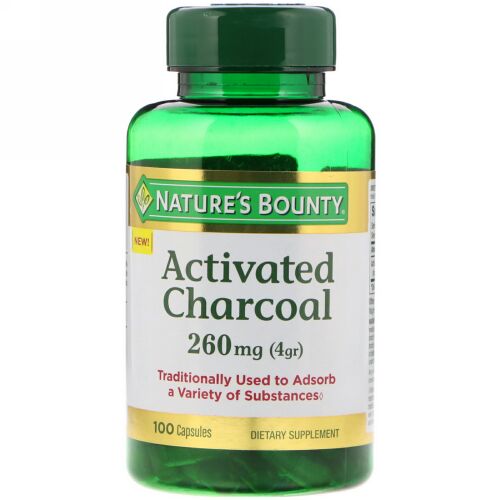 Nature's Bounty, 活性炭、260mg、カプセル100錠 (Discontinued Item)
