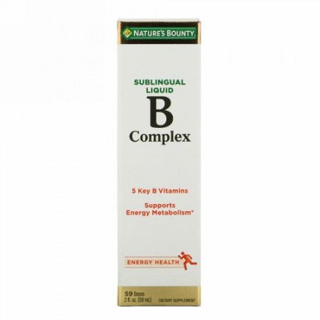Nature's Bounty, B-コンプレックス（ビタミンB群）舌下用リキッド、2 fl oz (59 ml)