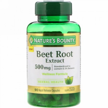Nature's Bounty, ビートの根エキス、500mg、即放性カプセル90個 (Discontinued Item)