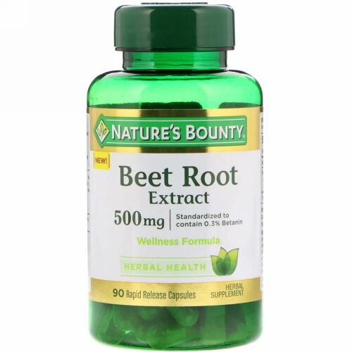 Nature's Bounty, ビートの根エキス、500mg、即放性カプセル90個 (Discontinued Item)